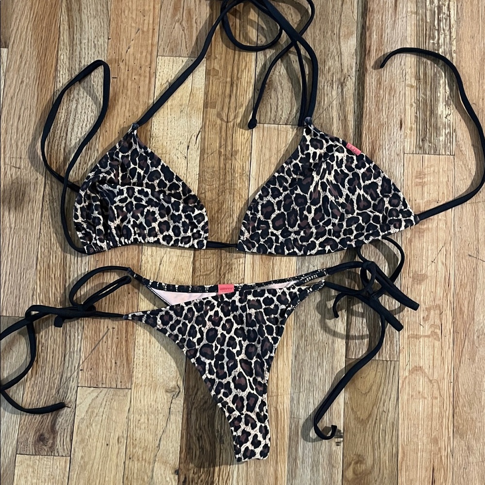 Leopard Print Triangle Bikini Set DOLL brand